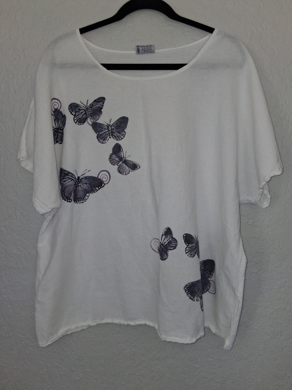 Cottonseed Casual Wear XXL Butterfly Top White 100% Cotton Gauze USA Made Boxy
